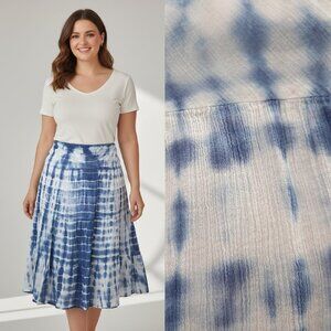 Vtg Y2K blue tie dye prairie skirt - Chaps brand